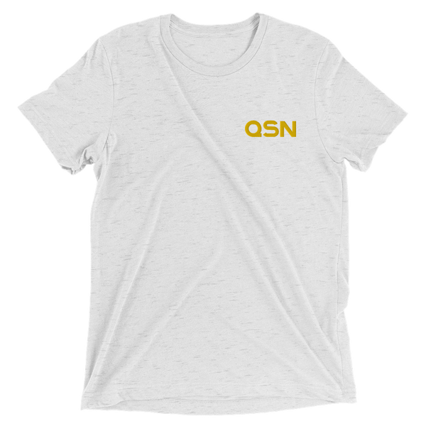 QSN Embroidered Tri-Blend Short Sleeve Shirt - Gold Logo
