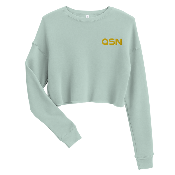 QSN Women's Embroidered Crop Sweatshirt - Gold Logo