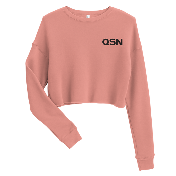 QSN Women's Embroidered Crop Sweatshirt - Black Logo
