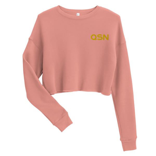QSN Women's Embroidered Crop Sweatshirt - Gold Logo