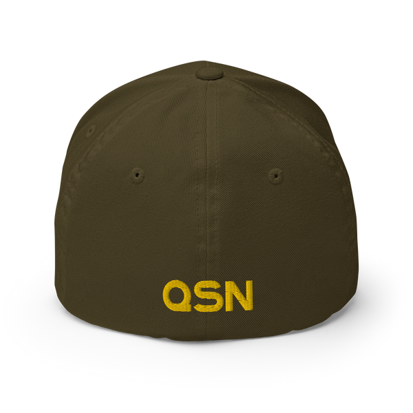 QSN FlexFit Closed Back Hat - Gold Logo