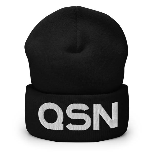 QSN Cuffed Beanie - White Logo