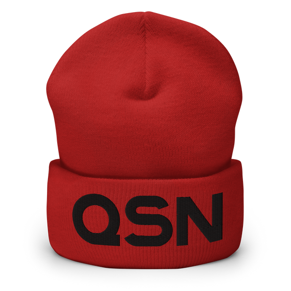 QSN Cuffed Beanie - Black Logo