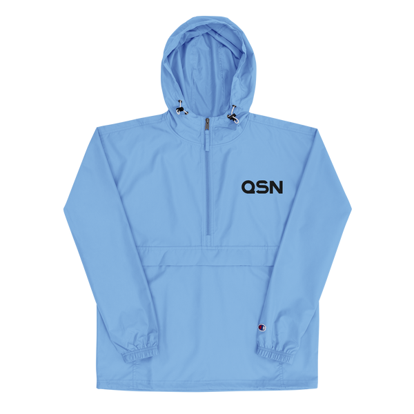 QSN Embroidered Champion Packable Jacket - Black Logo