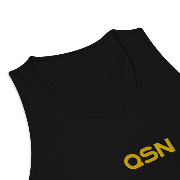 QSN Men’s Embroidered Premium Tank Top - Gold Logo