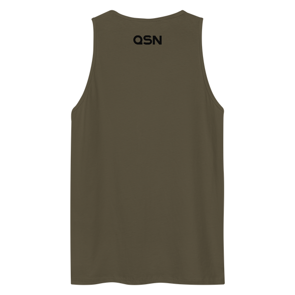 QSN Men’s Embroidered Premium Tank Top - Black Logo