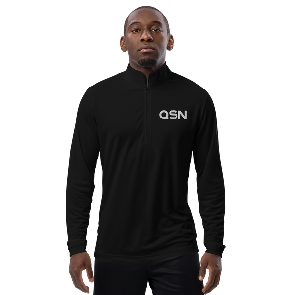 QSN Embroidered Quarter Zip Pullover - White Logo