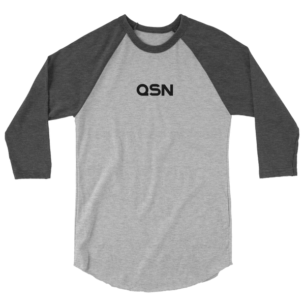 QSN Embroidered Baseball Tee - Black Logo