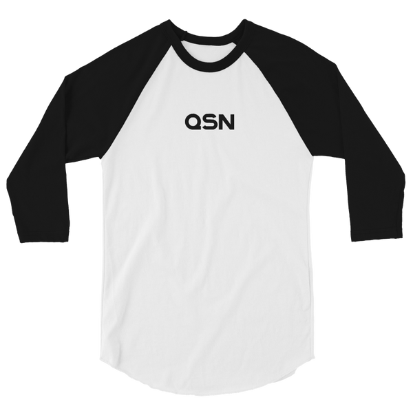 QSN Embroidered Baseball Tee - Black Logo