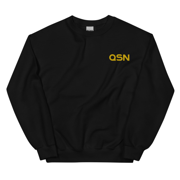 QSN Embroidered Unisex Crew Neck Sweatshirt - Gold Logo