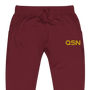 QSN Embroidered Unisex Fleece Sweatpants - Gold Logo