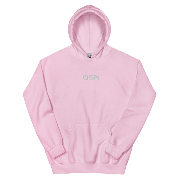 QSN Embroidered Heavy Blend Unisex Hoodie - White Logo