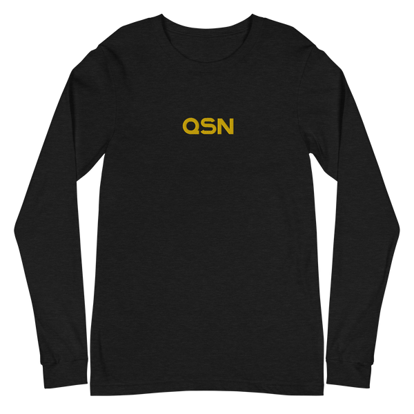 QSN Embroidered Unisex Long Sleeve Tee - Gold Logo
