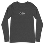 QSN Embroidered Unisex Long Sleeve Tee - White Logo