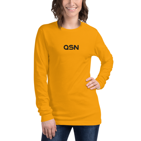 QSN Embroidered Unisex Long Sleeve Tee - Black Logo