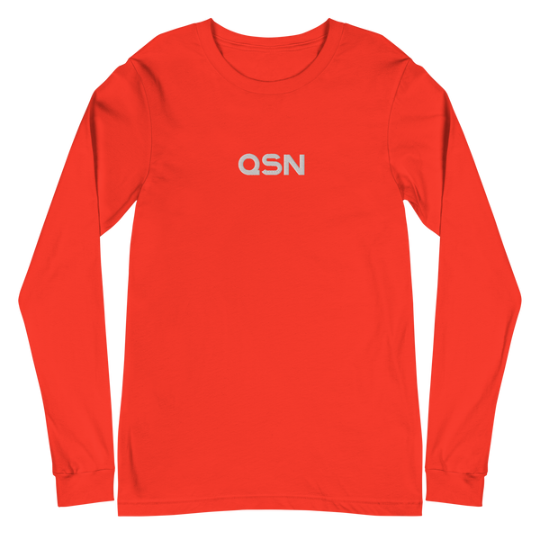 QSN Embroidered Unisex Long Sleeve Tee - White Logo