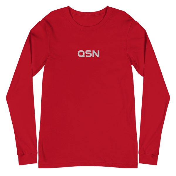 QSN Embroidered Unisex Long Sleeve Tee - White Logo