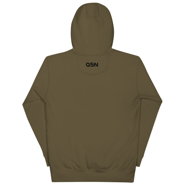 QSN Embroidered Premium Unisex Hoodie - Black Logo