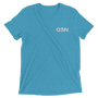 QSN Embroidered Tri-Blend Short Sleeve Shirt - White Logo