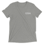 QSN Embroidered Tri-Blend Short Sleeve Shirt - White Logo