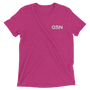 QSN Embroidered Tri-Blend Short Sleeve Shirt - White Logo