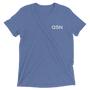 QSN Embroidered Tri-Blend Short Sleeve Shirt - White Logo
