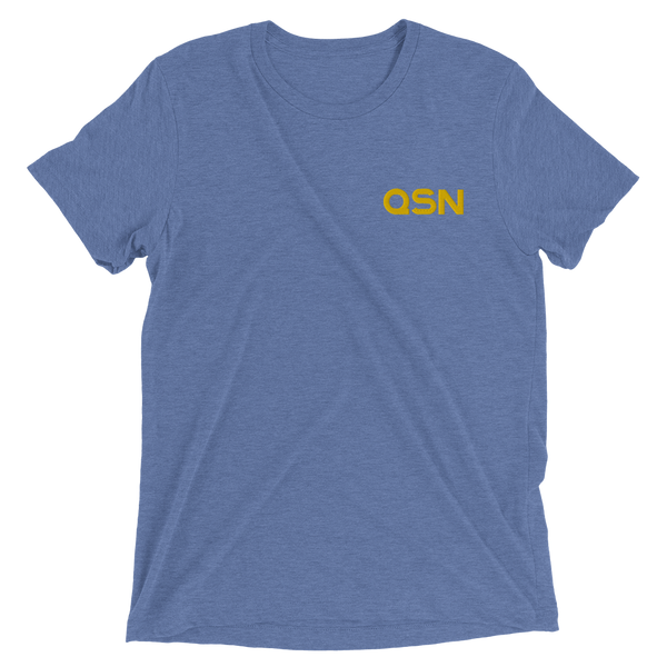 QSN Embroidered Tri-Blend Short Sleeve Shirt - Gold Logo