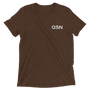 QSN Embroidered Tri-Blend Short Sleeve Shirt - White Logo