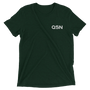 QSN Embroidered Tri-Blend Short Sleeve Shirt - White Logo
