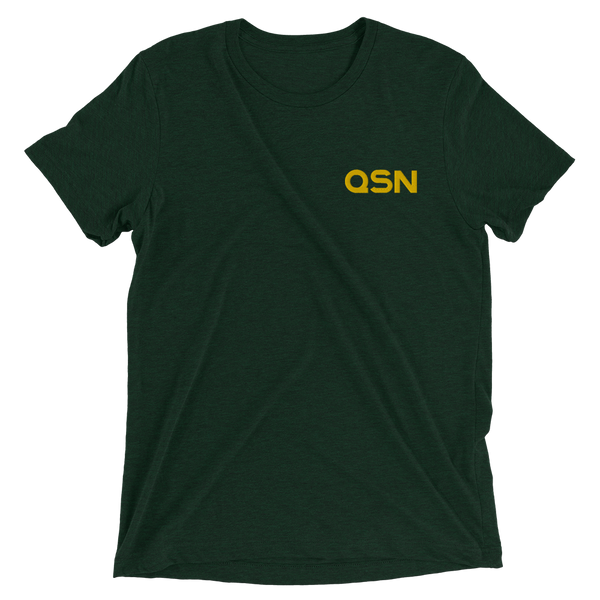 QSN Embroidered Tri-Blend Short Sleeve Shirt - Gold Logo