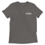 QSN Embroidered Tri-Blend Short Sleeve Shirt - White Logo