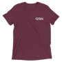 QSN Embroidered Tri-Blend Short Sleeve Shirt - White Logo