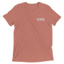 QSN Embroidered Tri-Blend Short Sleeve Shirt - White Logo