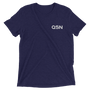 QSN Embroidered Tri-Blend Short Sleeve Shirt - White Logo