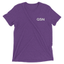 QSN Embroidered Tri-Blend Short Sleeve Shirt - White Logo