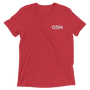 QSN Embroidered Tri-Blend Short Sleeve Shirt - White Logo