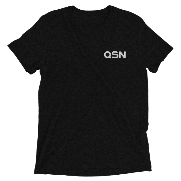 QSN Embroidered Tri-Blend Short Sleeve Shirt - White Logo