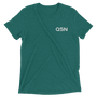 QSN Embroidered Tri-Blend Short Sleeve Shirt - White Logo