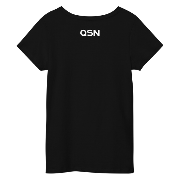 QSN Embroidered Women’s Organic T-Shirt - White Logo