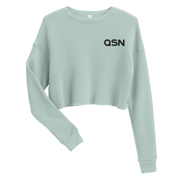 QSN Women's Embroidered Crop Sweatshirt - Black Logo
