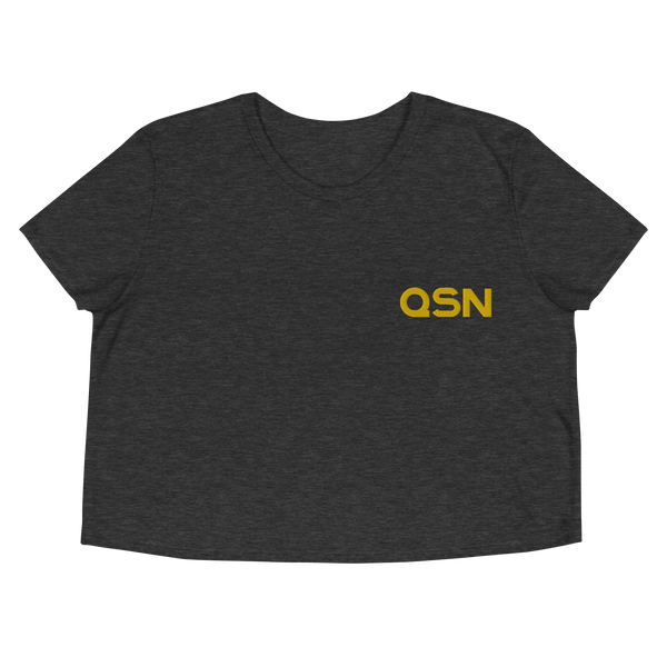 QSN Embroidered Crop Tee - Gold Logo
