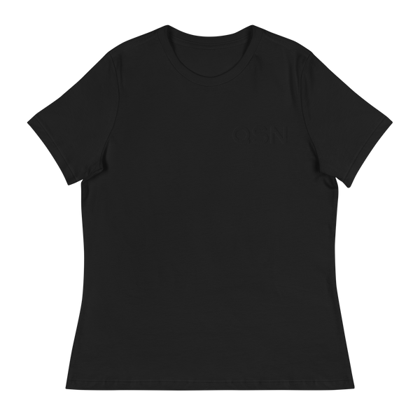 QSN Women's Embroidered Relaxed T-Shirt - Black Logo