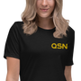 QSN Women's Embroidered Relaxed T-Shirt - Gold Logo
