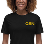 QSN Women's Embroidered Relaxed T-Shirt - Gold Logo