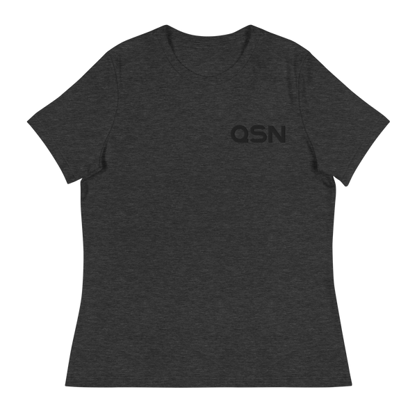 QSN Women's Embroidered Relaxed T-Shirt - Black Logo