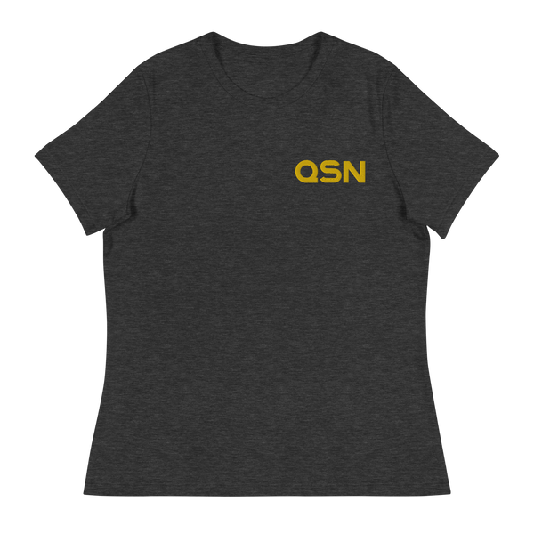 QSN Women's Embroidered Relaxed T-Shirt - Gold Logo