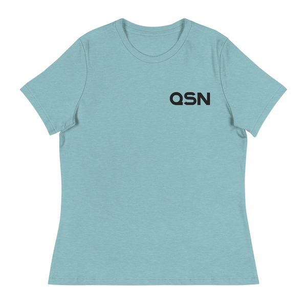 QSN Women's Embroidered Relaxed T-Shirt - Black Logo