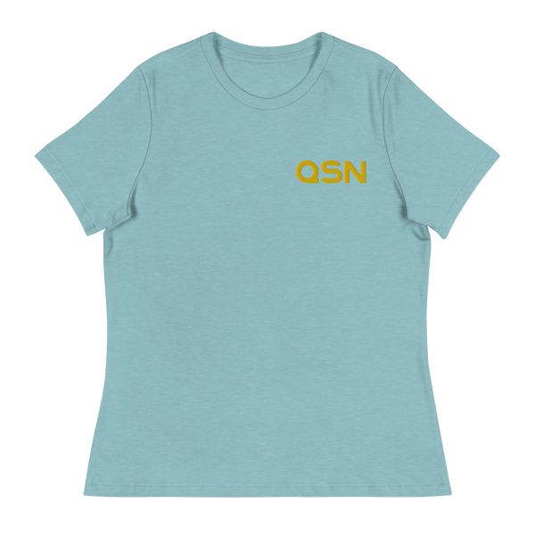 QSN Women's Embroidered Relaxed T-Shirt - Gold Logo