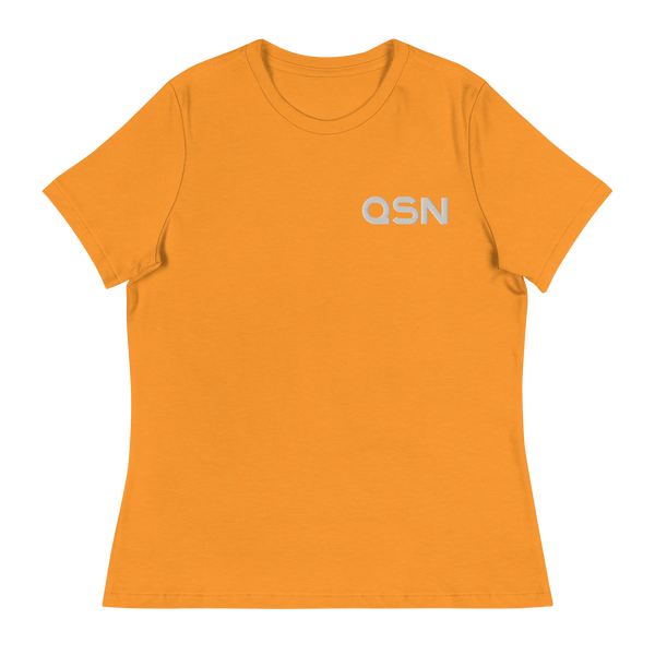 QSN Women's Embroidered Relaxed T-Shirt - White Logo