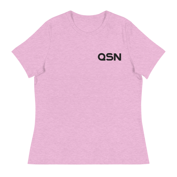 QSN Women's Embroidered Relaxed T-Shirt - Black Logo